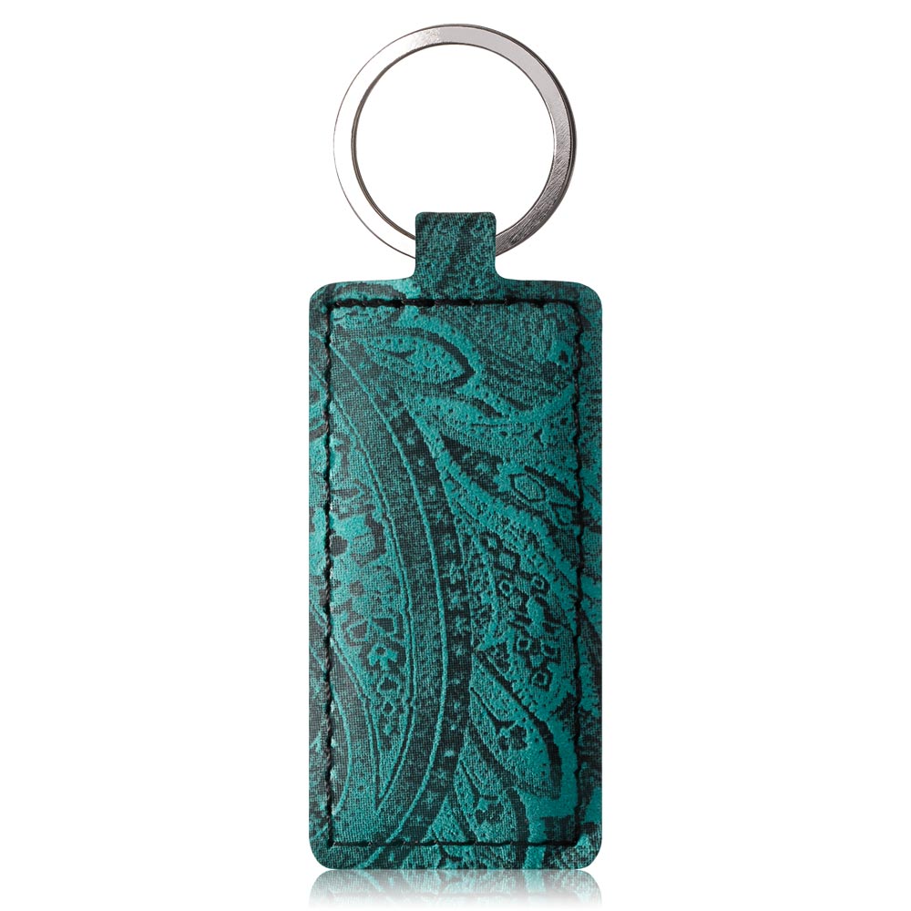 Genuine leather Kickstand Prestige RFID - Ornament Turquoise - TPU Black