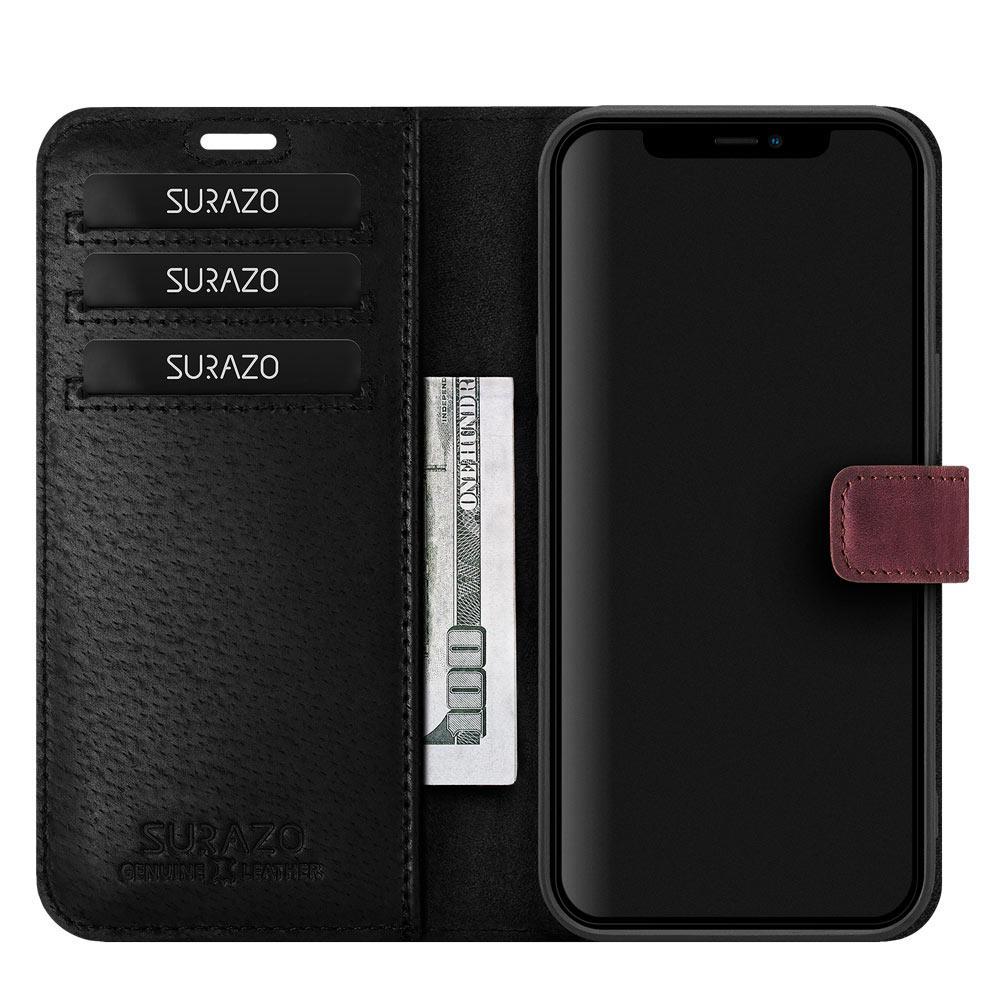 RFID Wallet case - Burgundy - TPU Black