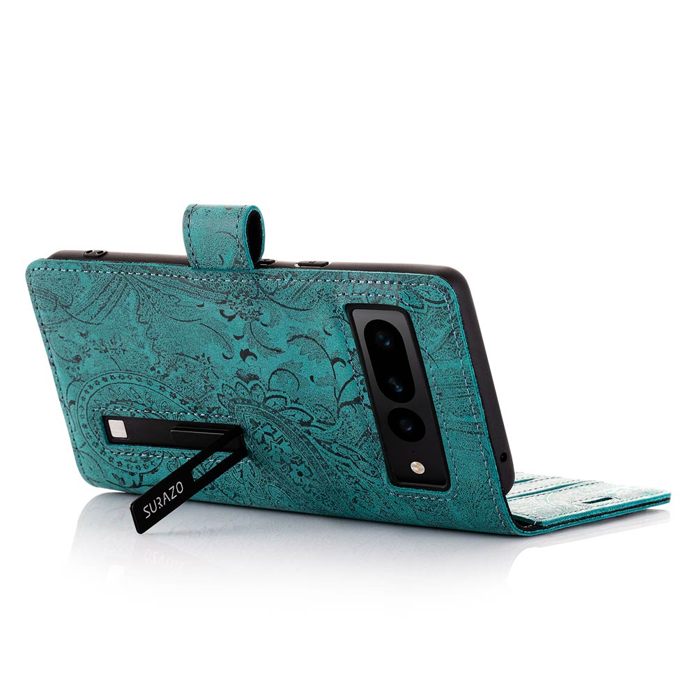 RFID Wallet case - Ornament Turquoise - TPU Black