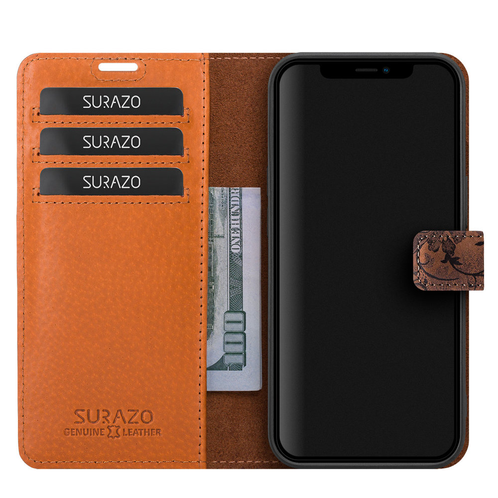 Wallet case RFID - Ornament Brown - TPU Black