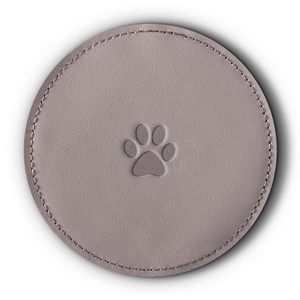 Leather coaster for a cup - Costa Gray - Paw